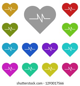 heart pulse icon in multi color. Simple glyph, flat vector of Medicine icons for UI and UX, website or mobile application