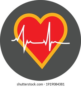 Corazón con icono de pulso sobre fondo marrón. Libre de regalías y totalmente editable. 