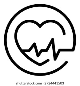 Konturvektor des Herzimpulssymbols. Ratenmonitor. Beat Eg