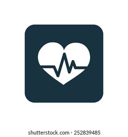 heart pulse icon Rounded squares button, on white background 