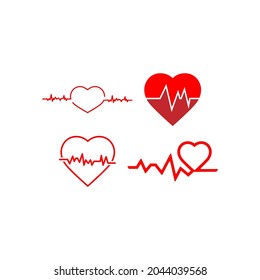 Design-Vektorgrafik-Vorlage für Herzimpulse