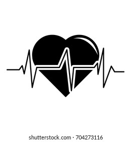 Heart pulse icon. Simple illustration of heart pulse vector icon for web