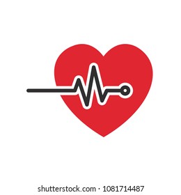 heart with pulse icon vector