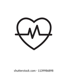 Heart and pulse icon vector