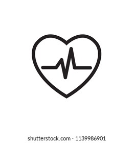Heart and pulse icon vector
