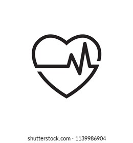 Heart and pulse icon vector