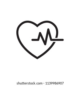 Heart and pulse icon vector