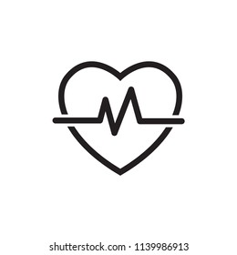 Heart and pulse icon vector