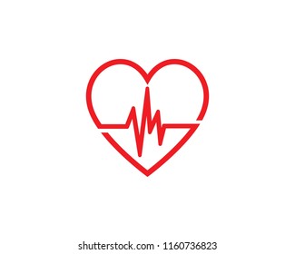 
heart pulse icon vector
