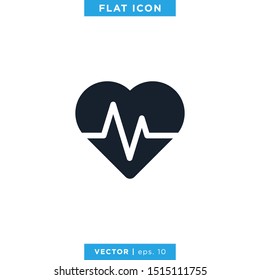 Heart Pulse Icon Vector Design Template