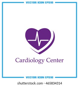 Heart and pulse icon. Vector illustration eps10.