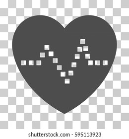 Heart Pulse icon. Vector illustration style is flat iconic symbol, gray color, transparent background. Designed for web and software interfaces.