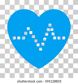 Heart Pulse icon. Vector illustration style is flat iconic symbol, blue color, transparent background. Designed for web and software interfaces.