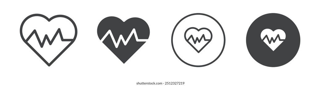 Heart pulse icon Vector logo outline