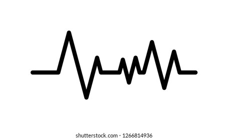 heart pulse icon vector, on white background editable eps10