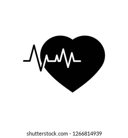 heart pulse icon vector, on white background editable eps10