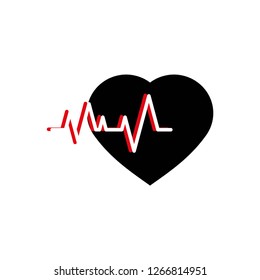 heart pulse icon vector, on white background editable eps10