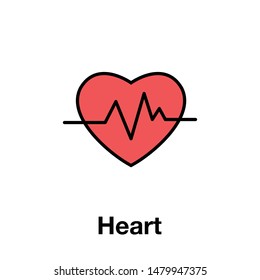 heart pulse icon vector. pulse sign. cardiogram or love icon vector. web design and mobile design. white background.