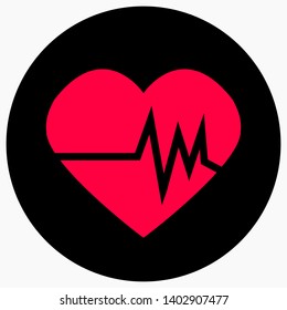 Heart ,pulse isolated minimal single flat linear icon for application and info-graphic. Commercial line vector icon for websites and mobile minimalistic flat design.