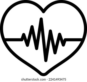 Heart pulse isolated vector icon.