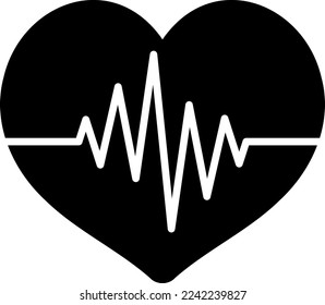 Heart pulse isolated vector icon.