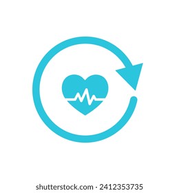 Heart pulse. Lifespan, life cycle icon. From blue icon set.