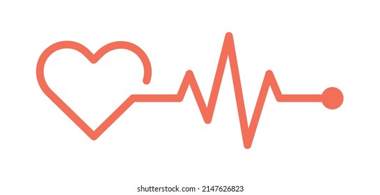 Heart pulse line design. Cardiogram symbol vector illustration.