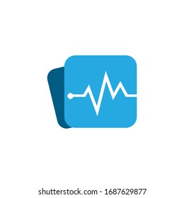 logotipo de pulso corazón latido aplicación salud símbolo médico ilustración vectorial