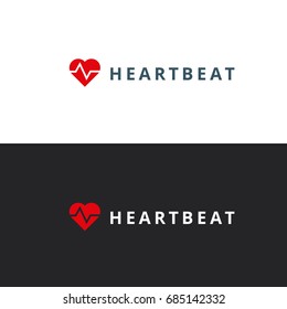 heart pulse logo design concept