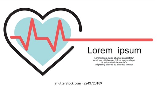 Heart and pulse logo icon.