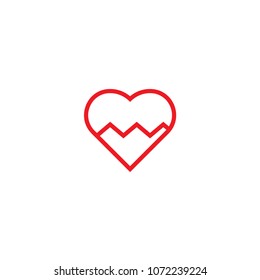 Heart pulse logo icon template vector