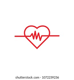 Heart pulse logo icon template vector
