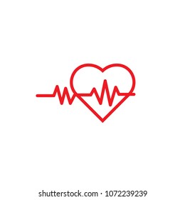 Heart pulse logo icon template vector