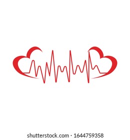 heart pulse Logo Template vector symbol nature