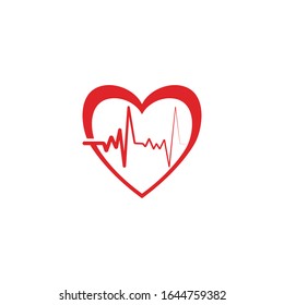 heart pulse Logo Template vector symbol nature