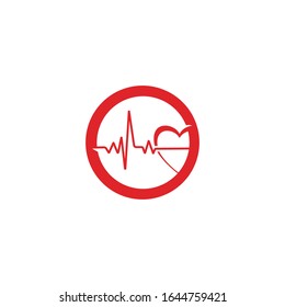 heart pulse Logo Template vector symbol nature