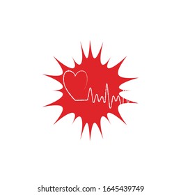 Heart pulse Logo Template vector symbol nature