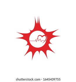 Heart pulse Logo Template vector symbol nature