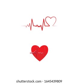 Heart pulse Logo Template vector symbol nature