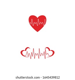 Heart pulse Logo Template vector symbol nature