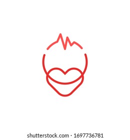 Heart pulse logo template vector icon design