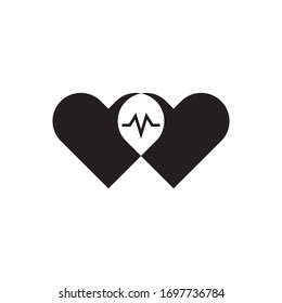 Heart pulse logo template vector icon design
