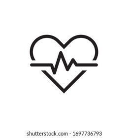 Heart pulse logo template vector icon design
