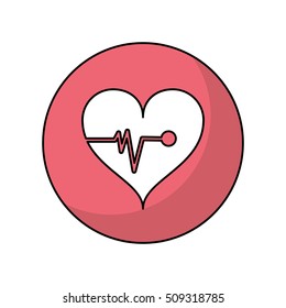 Heart with pulse of medical care design