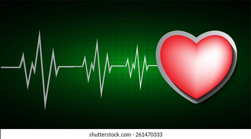 Heart Pulse Monitor Signal Heart Beat Stock Vector Royalty Free 261465308 Shutterstock 9114