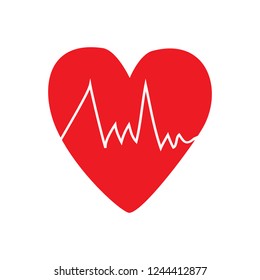 Heart with pulse on it