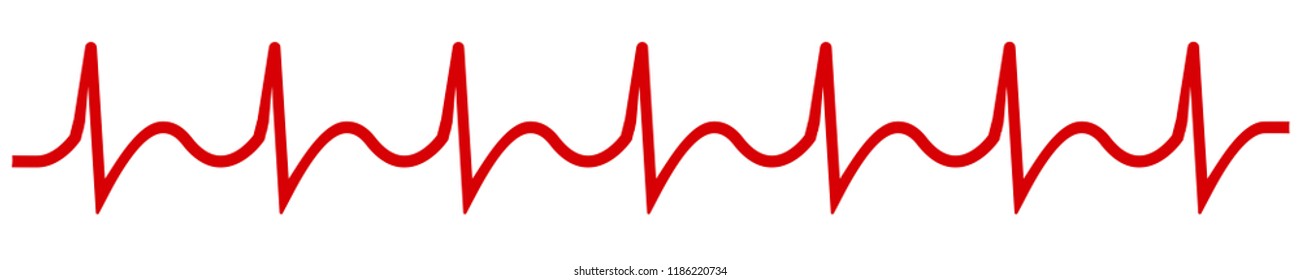 Heart pulse, one line, cardiogram sign, heartbeat - vector for stock