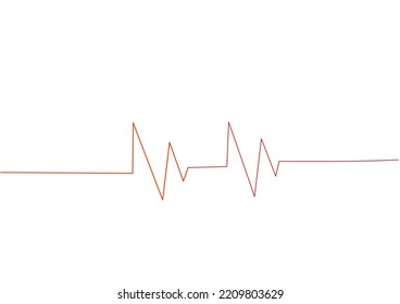 Heart pulse, one line, cardiogram - stock vector