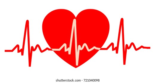 Pulso cardíaco, una línea, cardiograma vectorial