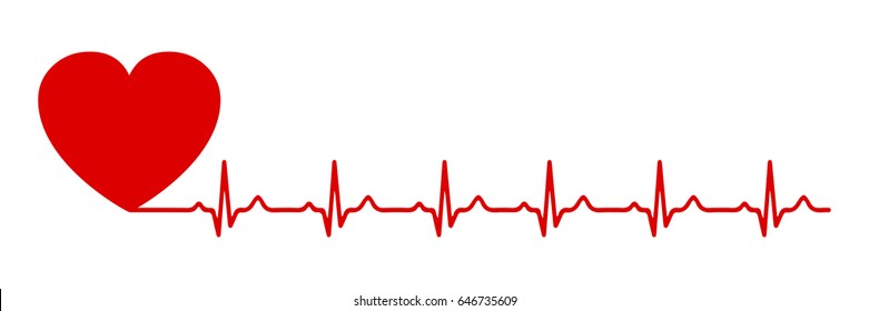 Heart pulse, one line - for stock